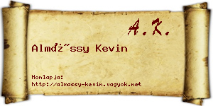 Almássy Kevin névjegykártya